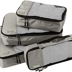 TravelWise Luggage Packing Organization Cubes 5 Pack, Silver, 2 Small, 2 Medium, 1 Large