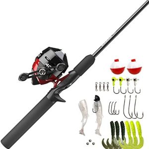 Zebco 404 Spincast Reel and 2-Piece Fishing Rod Combo, Durable Fiberglass Rod with EVA Handle, QuickSet Anti-Reverse Reel with Built-In Bite Alert, Pre-Spooled
