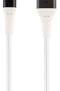 Monoprice USB 2.0 Micro B to Type A Charge and Sync Cable - 3 Feet - White | Durable, Kevlar-Reinforced Nylon-Braid - AtlasFlex Series